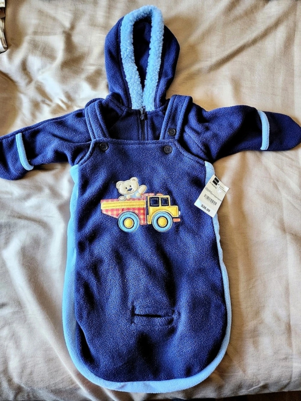 JCPenney Navy 2pc Snowsuit With A Bear And Truck On The Front